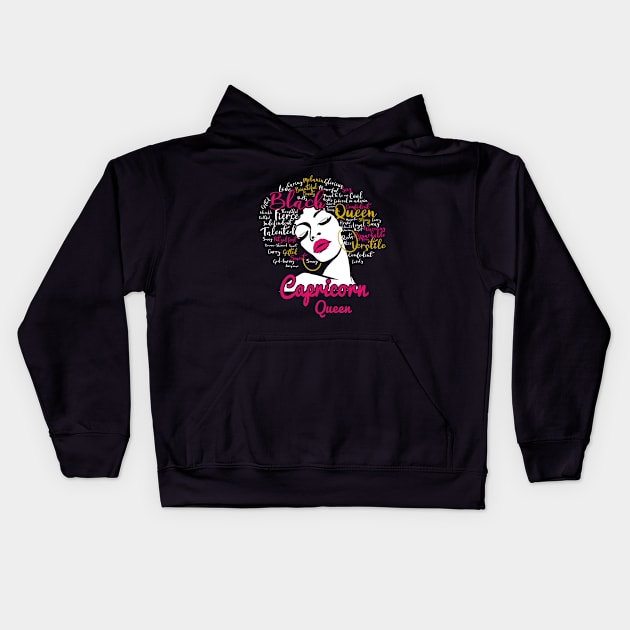 Capricorn Queen Funny Birthday Gift for Black Women Girl Kids Hoodie by easleyzzi